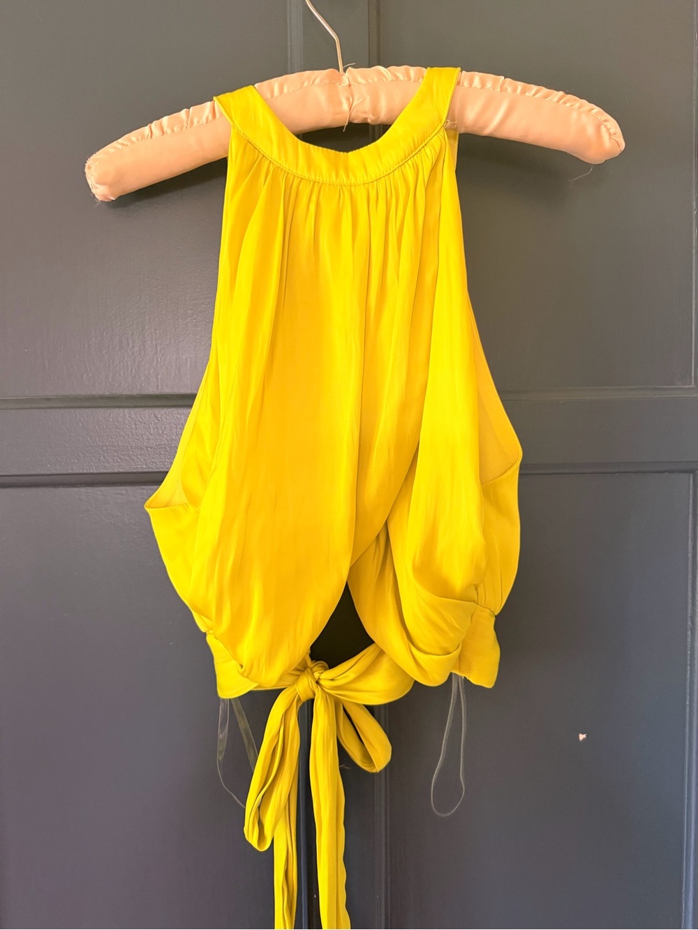 Women’s Yellow Tie-Back Halter Top